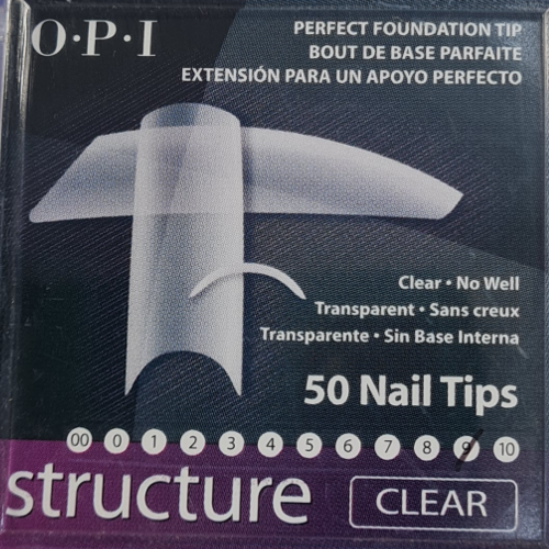 OPI NAIL TIPS - STRUCTURE CLEAR - No-well - Size 9 - 50 tips